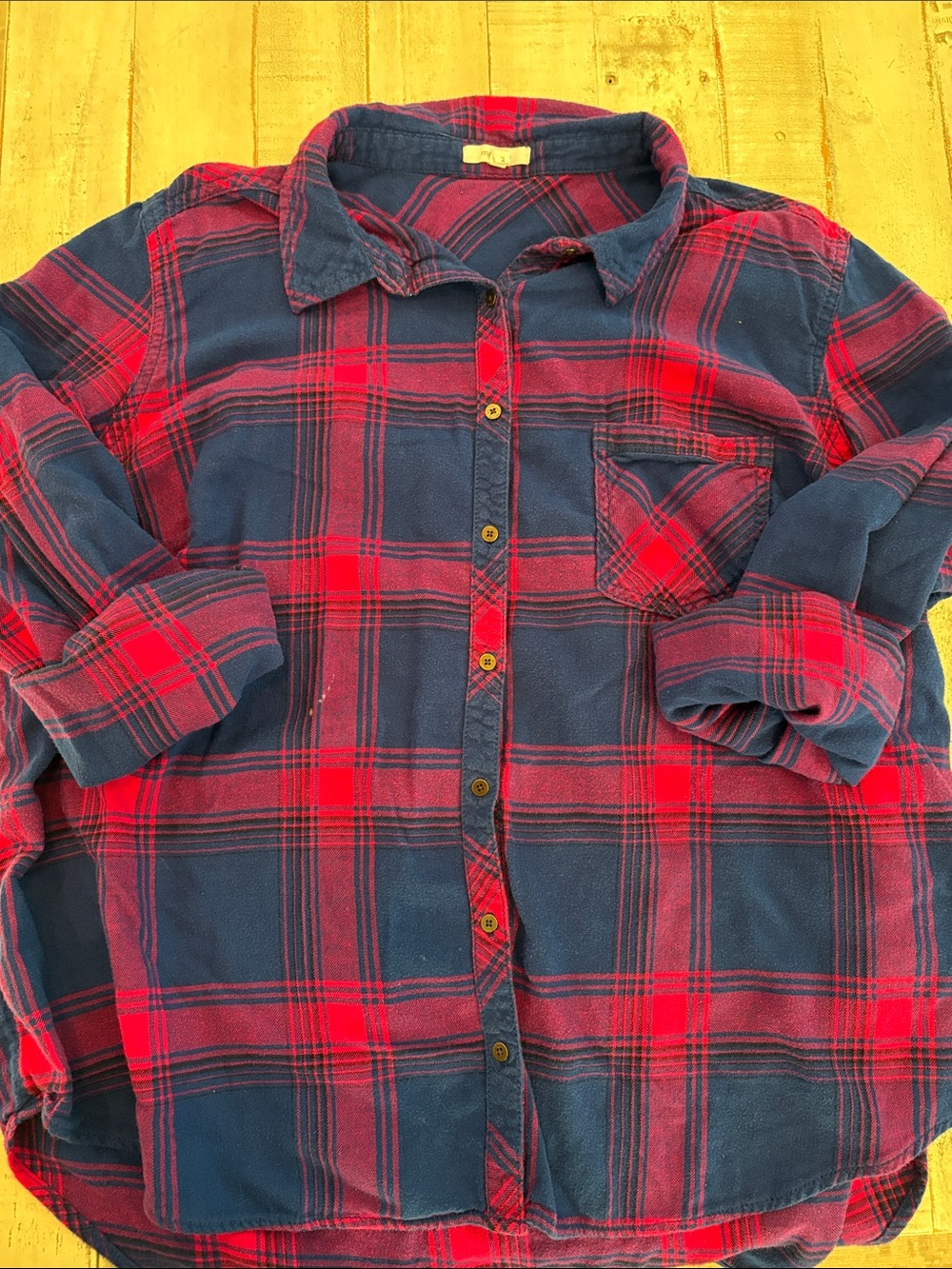 Maurices Pink And Blue Plaid Flannel